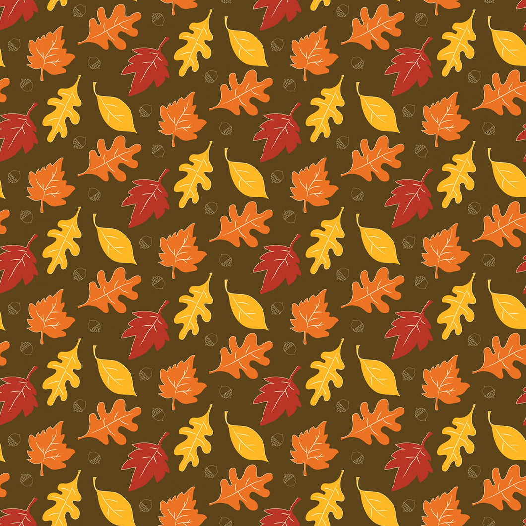 Fall's In Town - C13513 <br> Brown Floral Leaves