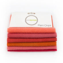 Load image into Gallery viewer, Paint Chips - 5" Squares<BR>Hand Dyed Wool Orange Solid by Sue Spargo