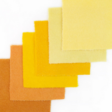 Load image into Gallery viewer, Paint Chips - 5" Squares<BR>Hand Dyed Wool Sparkle Yellow Solid by Sue Spargo