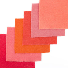 Load image into Gallery viewer, Paint Chips - 5" Squares<BR>Hand Dyed Wool Sparkle Oranges Solid by Sue Spargo