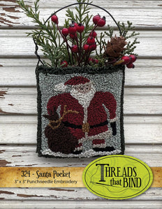 Santa Pocket Punchneedle Embroidery