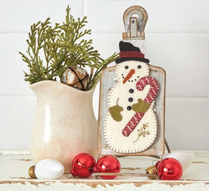 Jolly Snowman & Candy Cane Ornament