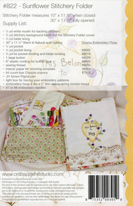 Sunflower Stitchery Folder - Floss Kit and or Pattern