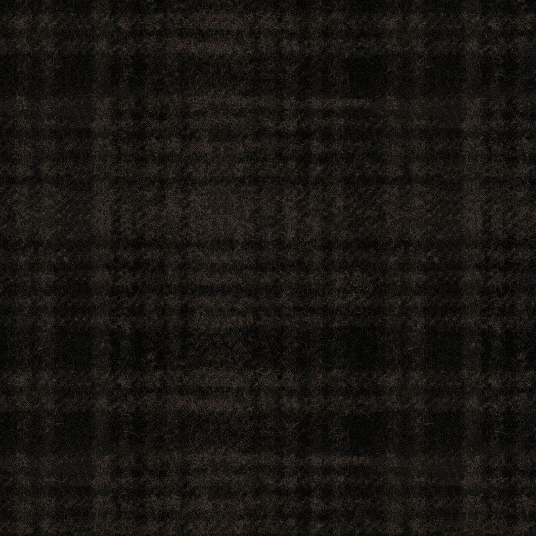 Woolies Flannel - Windowpane Black Flannel MASF18501 JA<BR>Yardage is Low