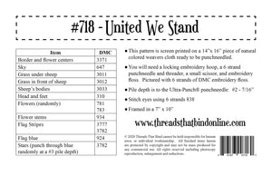 United We Stand Punchneedle Embroidery Pattern