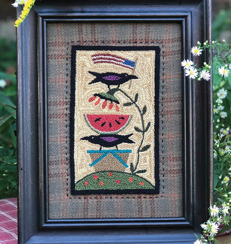 Family Picnic Punchneedle Embroidery Pattern