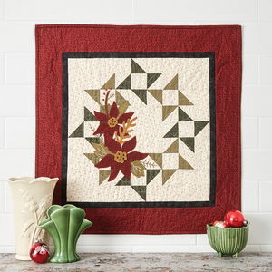 Poinsettia Wreath Quilt Kit & Pattern