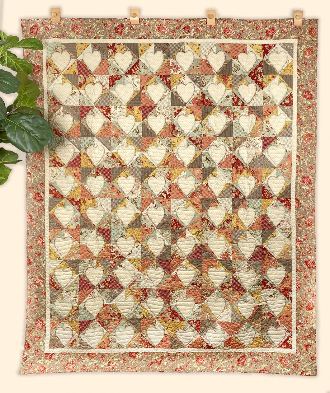 Hearts on the Half Square Quilt