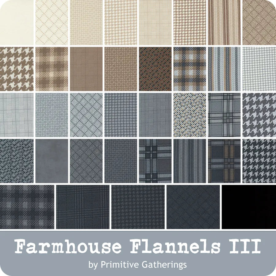 Farmhouse Flannel III<BR>Fat Quarter Bundle<BR>Primitive Gatherings