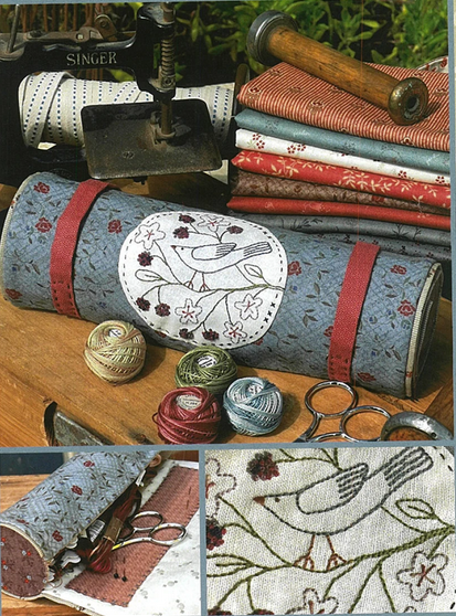Bird In the Blackberries Sewing Roll<BR>Hatched & Patched