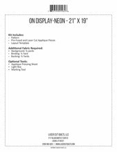 Load image into Gallery viewer, On Display-Neon Laser Cut Kit &amp; Pattern
