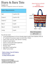 Load image into Gallery viewer, Stars &amp; Bars Tote Pattern
