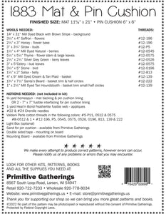 1883 Mat & Pincushion<BR> Kit & Pattern