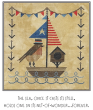 Load image into Gallery viewer, Summer Sailing with Mr. Robin<BR>Cross Stitch Pattern
