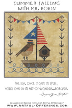 Load image into Gallery viewer, Summer Sailing with Mr. Robin<BR>Cross Stitch Pattern
