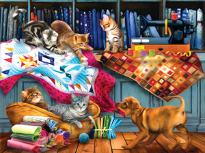 Quilting Room Mischief Jig Saw Puzzle