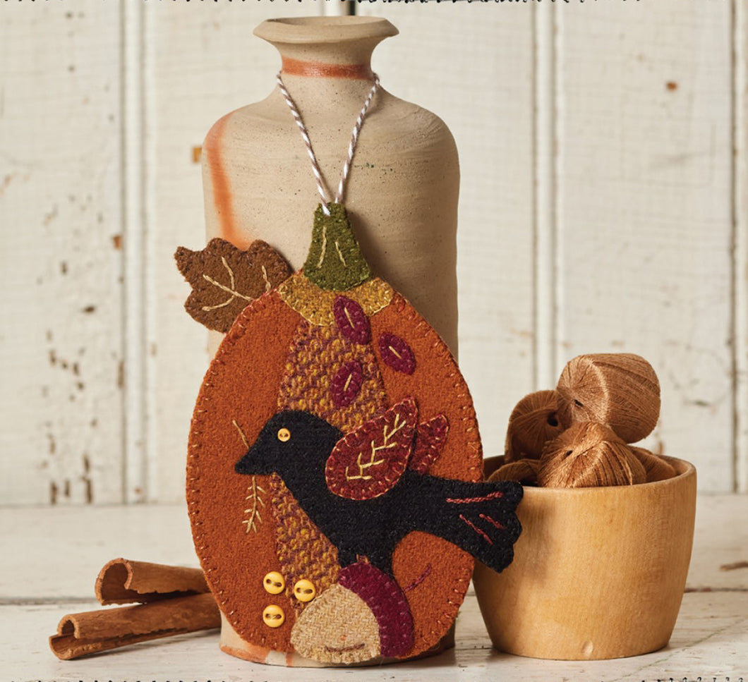 Crow, Acorn & Pumpkin Ornament Kit & Pattern