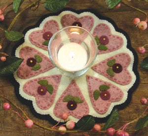 Hearts and Flowers Candle Mat Kit and or Pattern
