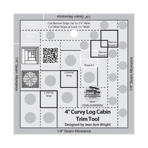 Creative Grids 4in Log Cabin Trim Tool Quilt Ruler