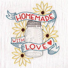 Load image into Gallery viewer, Homemade with Love Embroidered Dish Towel
