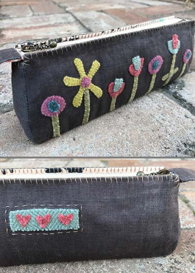 Hatched & Patched Flower Garden Pencil Case