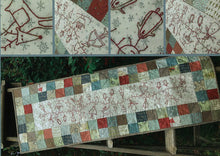 Load image into Gallery viewer, Hatched and Patched Christmas Garland Table Runner
