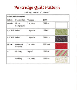 Partridge Pattern and or Kit