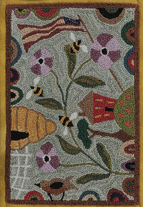 Threads That Bind Bee Grateful Punchneedle Embroidery
